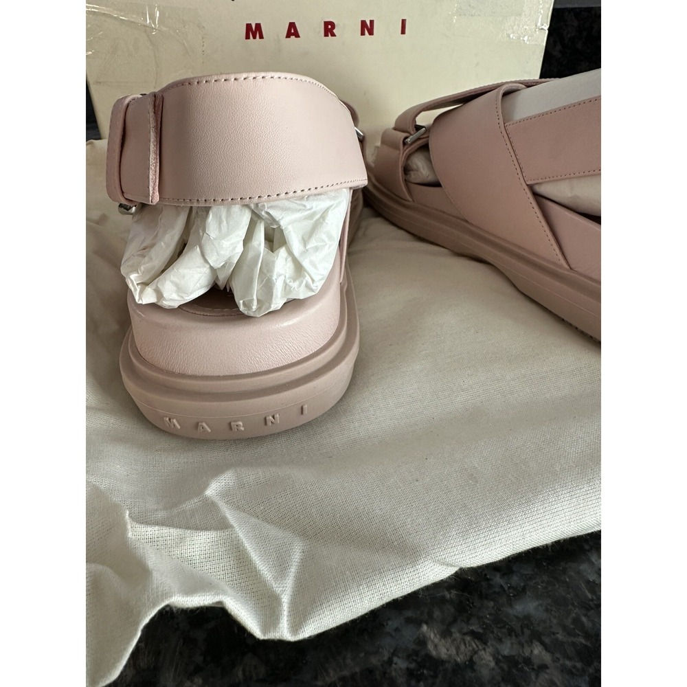 MARNI Criss Cross Sandals shoes FBMS005201 leather Pink Women size 36 Us 6 - Picture 9 of 16